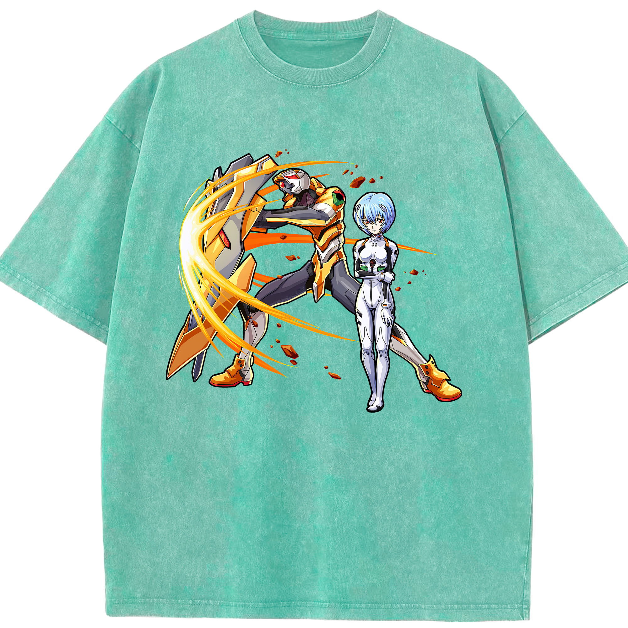 （画像用） EVA 新世紀エヴァンゲリオン 綿100% ヴィンテージ風 半袖Tシャツ（フロントプリント）
